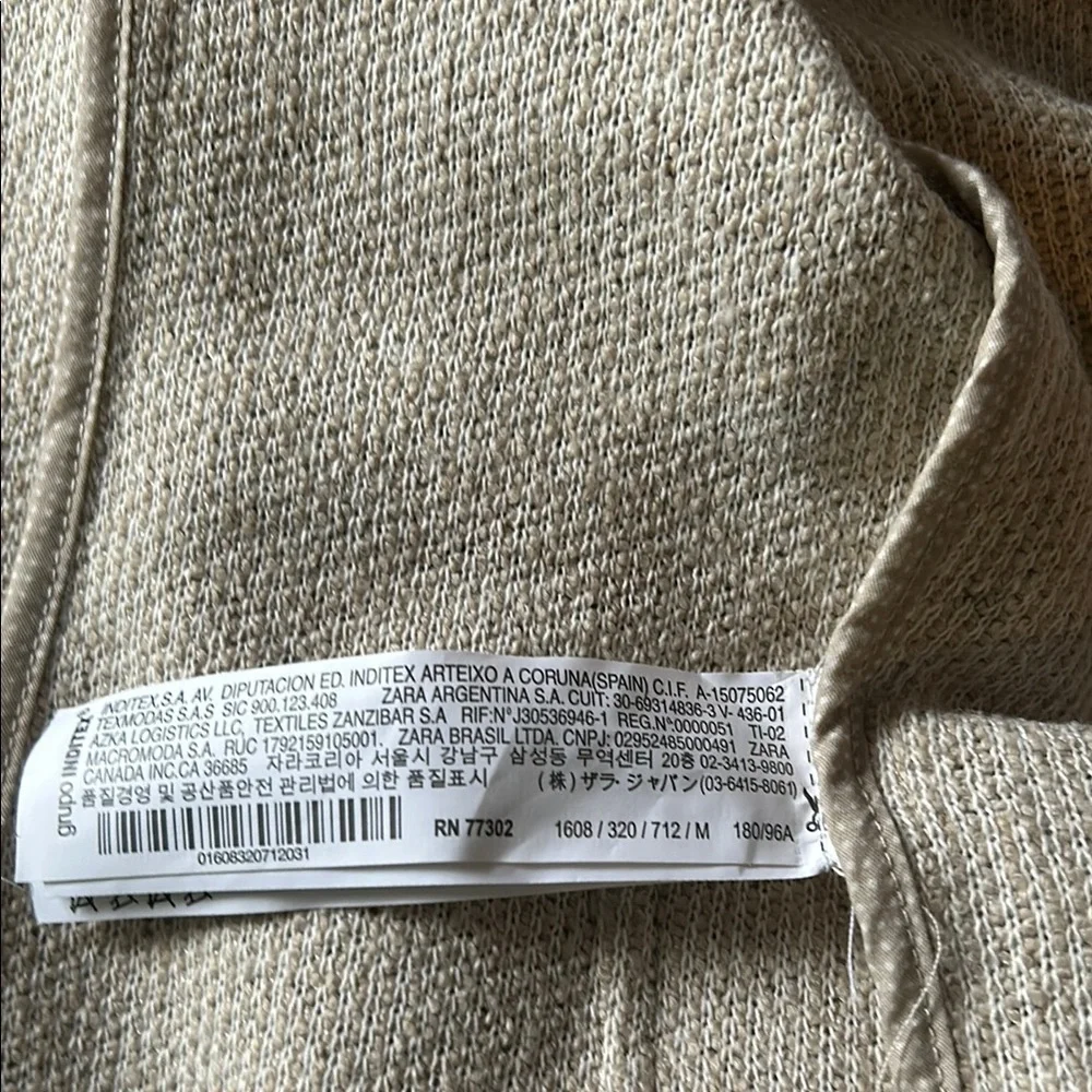 ZARA Man Beige Knit Blazer Jacket – Size M – Soft Textured Casual Coat